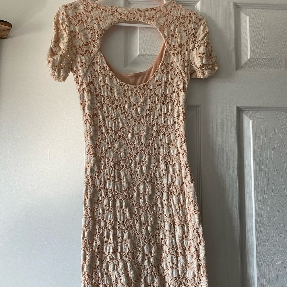 Pink and cream floral skater dress